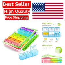 BPA-Free Weekly Pill Box: Moisture-Proof, Large Capacity, Travel-Friendly Design