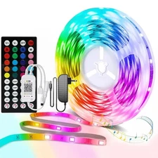 16.4ft 65.6ft LED Strip Light Music Sync Bluetooth 5050 RGB TV Light with Remote