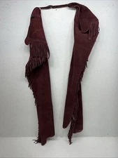 New Burgundy Congress Leather Show Chaps Adjustable Waist 31” N-23