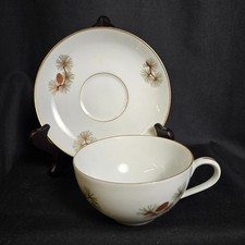 Fukagawa Arita Japan Pine Cone Flat Cup Saucer Single 904 Hand Painted Gold