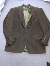 Vintage Lands' End Blazer Mens 43R Green Corduroy Sport Coat Jacket USA 90s