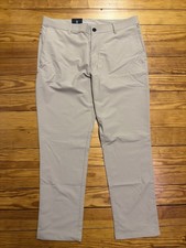 Banana Republic Men's Flat Front Pant Tan 34x29 Performance Moisture Wicking