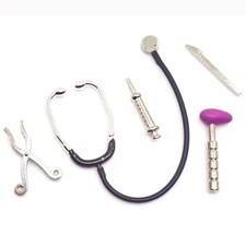 5PC Dollhouse Miniature 1/12 Doctor Tools Medical Set Stethoscope Syringe Kit