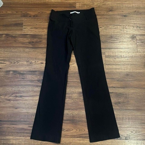 Dynamite Y2K Black Low Rise Flare Dress Pants Stretch Women 7 Office Siren Work