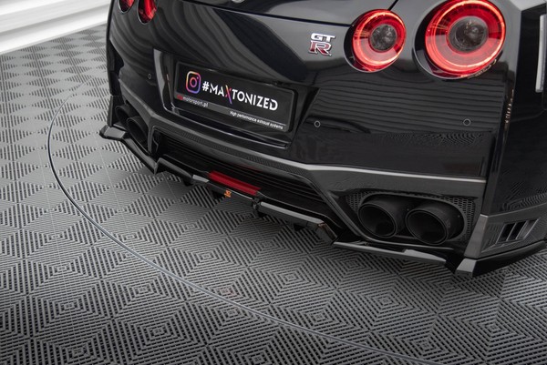 Mittlerer Diffusor Heck Ansatz DTM Look FüR Nissan GTR R35 Facelift Heck Schwarz-image