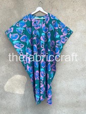 Women’s Cotton Kaftan Maxi Dress Boho Beach Cover Up Loungewear One Size