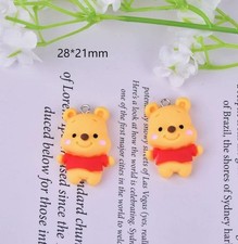 Lot Cartoon Resin Bear Charms DIY Earring Keychain Jewelry Making Pendant