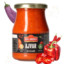 RICARDO Ajvar Scharf 1 x 350g Gem&uuml;sezubereitung Aufstrich mediterranischer Art