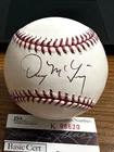 DENNY MCLAIN SIGNED AUTOGRAPHED OML BUSCH STADIUM LOGO BASEBALL!  Tigers!  JSA