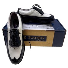 FootJoy Europa Collection Women 6 N Black White Leather Wingtip Golf Shoes 98882