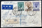 INDIA 1948 FIRST ANNIVERSARY OF INDEPENDENCE FDC SG 305-307 QUILON REGISTRATION