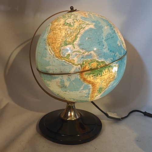 Seltener beleuchteter Weltglobus Mcm 15" hoch 10" Globus Licht funktioniert für Koreaner - Bild 1 von 15