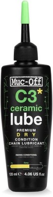 Muc-Off C3 Ceramic Dry Bike Chain Lube 120ml Premium Bicycle Lubricant UV Dye