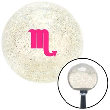 Pink Scorpio Clear Metal Flake Shift Knob w/ M16x1.5 Insert Shifter Auto Manual