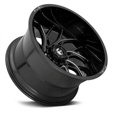22x12 Black Milled Wheel Tire 33 12.50 22 Set Fit Chevrolet Runner Deep Lip
