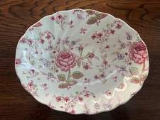 Johnson Brothers Rose Chintz Pink Oval Serving Dish Bowl 9"