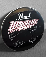 Pearl Bass Drumhead Signed by WARRANT