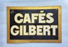 Tôle lithographiée Cafés GILBERT - Poitiers - 32.5x22cm - no plaque émaillée