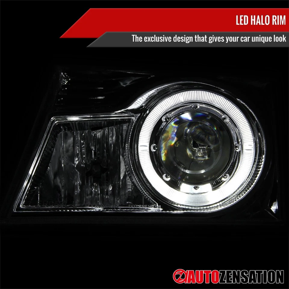 Fit 1998 1999 2000 Ford Ranger LED Halo Projector Headlights Headlamp Left+Right Foto 4 de 4