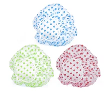 3PCS Shower Caps Elastic Reusable Waterproof Plastic Shower Cap for Women Ladies