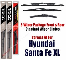 3Pk Wipers Front & Rear Standard fit 2013-2018 Hyundai Santa Fe XL 30260/130/12K