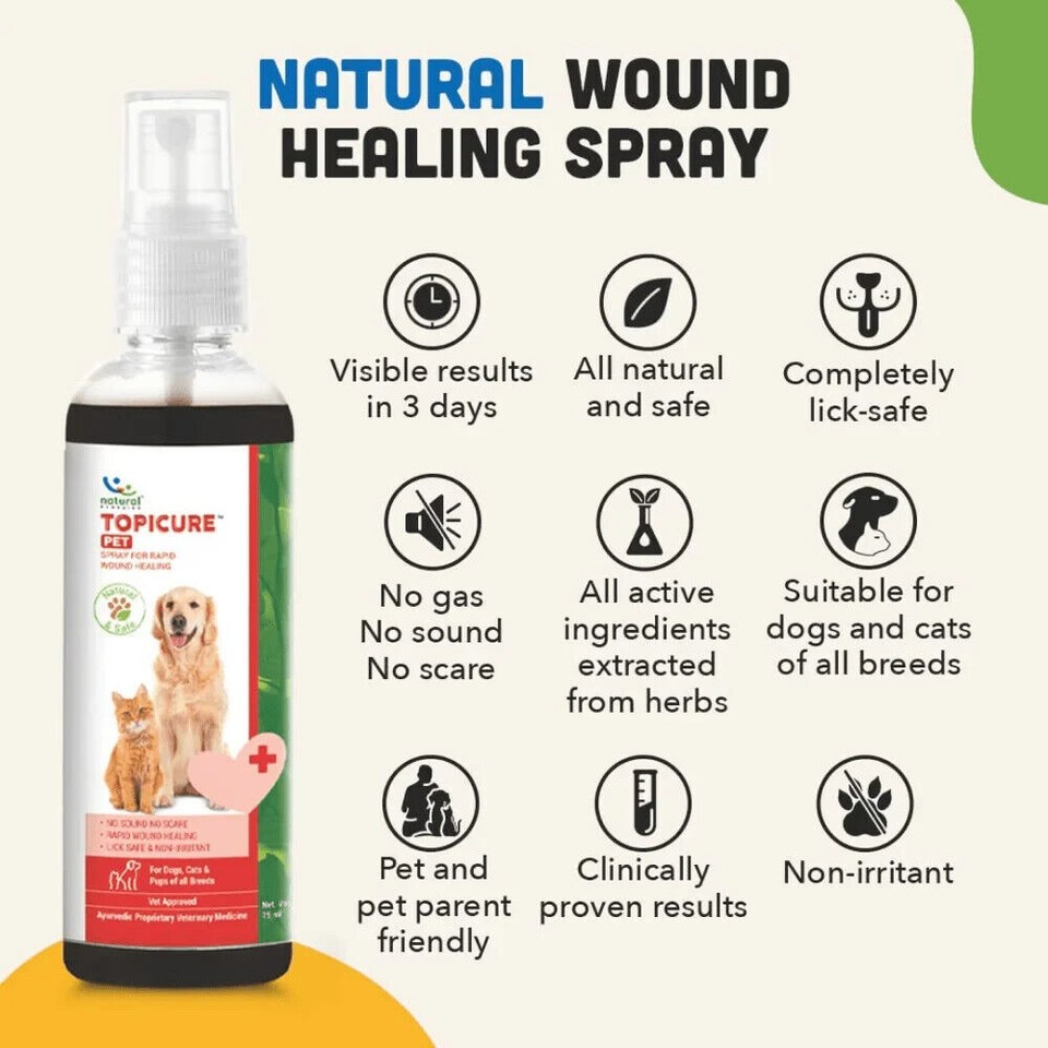 Natural Remedies Topicure Pet Wound Healing Spray for Dogs and Cats eBay
