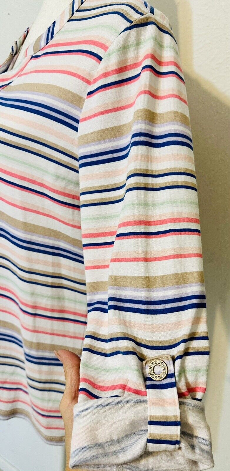 Chicos Women’s Size 2 (L 12) Multicolored Striped… - image 4