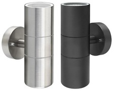 LED Double Outdoor Garden Wall Lights Stainless Steel Up Down Wall Lights IP65