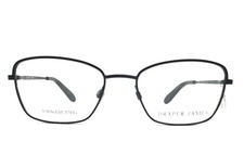 Draper James Eyeglasses Frames DJ5001 001 BLACK White Cat Eye Full Rim 50-17-135