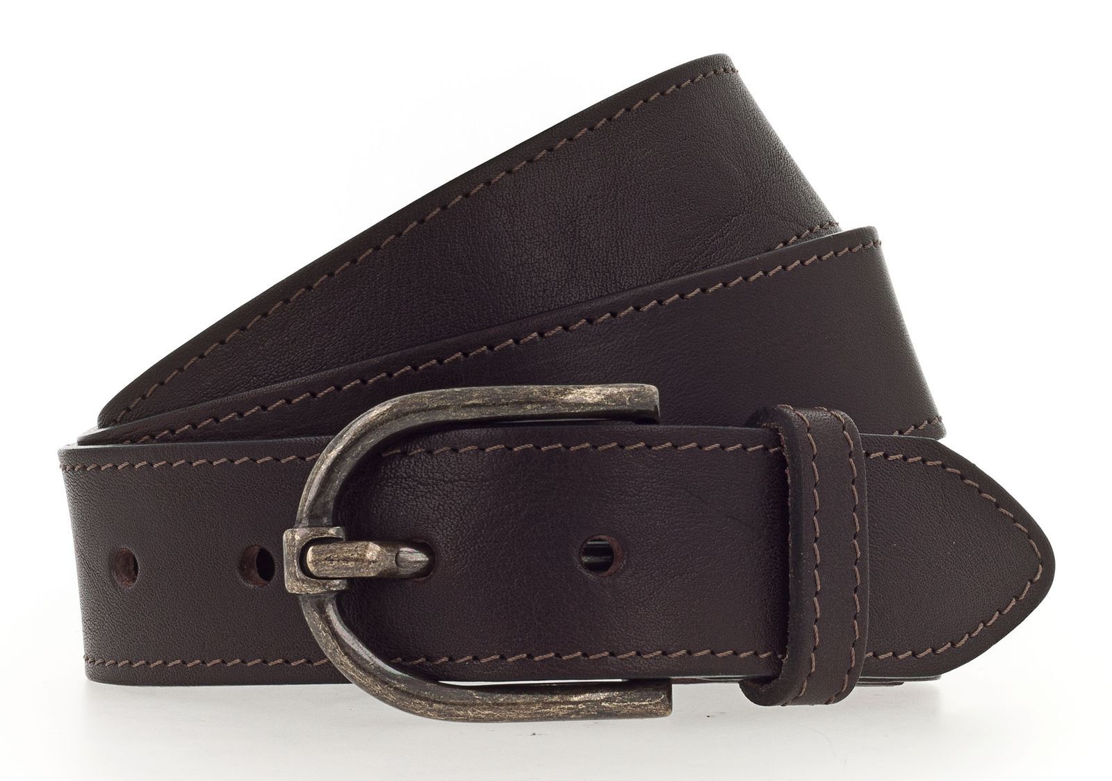 MUSTANG belt Leather Belt W80 Dark Brown