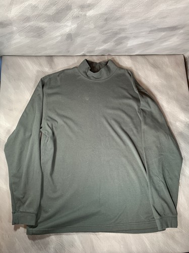 LL BEAN Men's L. Reg Green Long Sleeve Mock Turtleneck Shirt 0KW38 | eBay