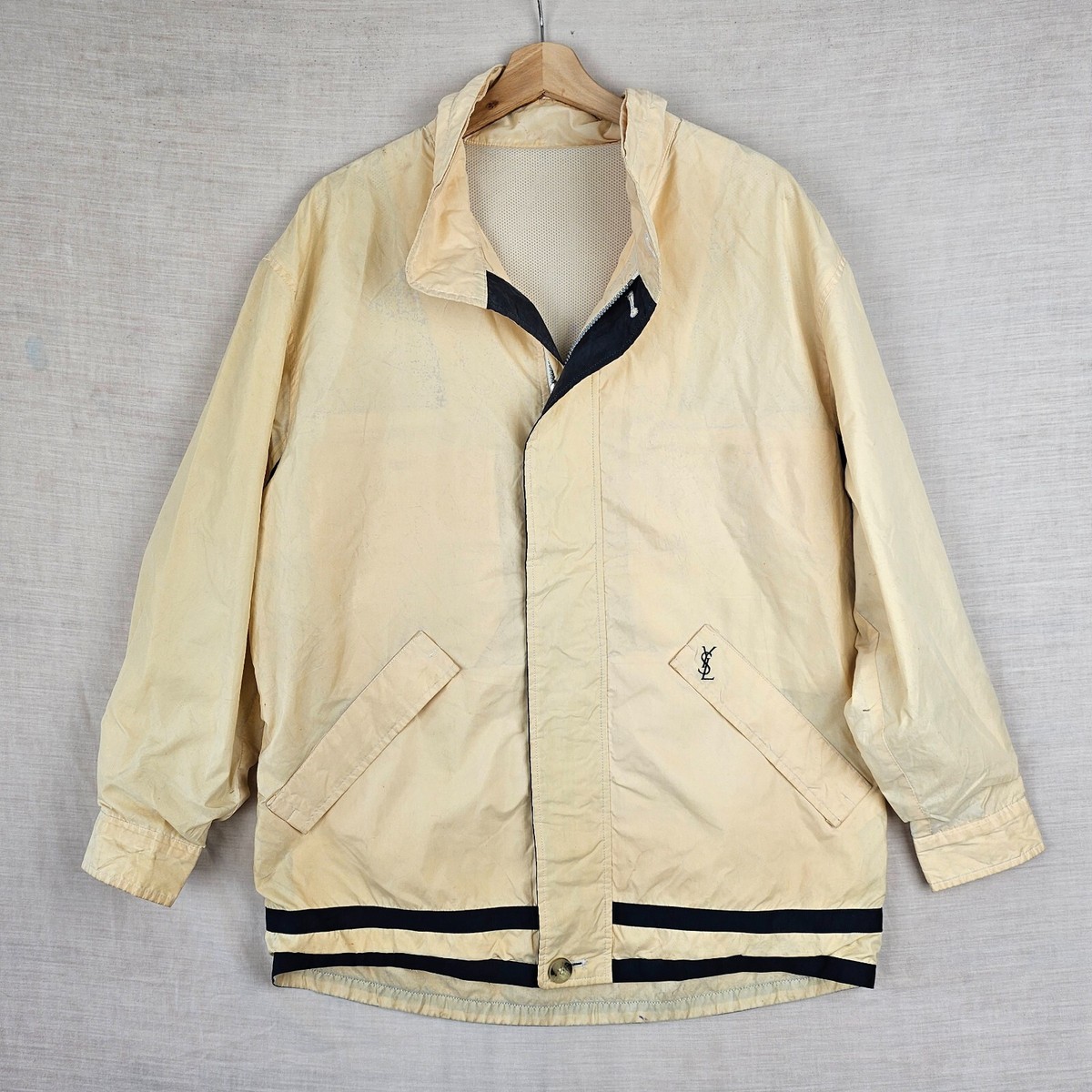Vintage YSL Yves Saint Laurent Men Jacket Yellow 95 M