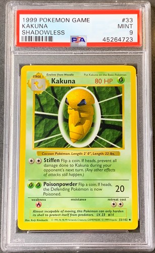 Kakuna (Shadowless) graded PSA 9 for sale on eBay