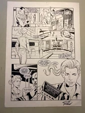 ORIGINAL COMIC ART PAGE LOT! 6 PAGE SCI-FI STORY BY SCOTT REED 1997