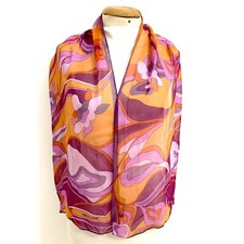 ENRICO COVERI PAISLEY PURPLE RECTANGLE silk scarf  62/15 in  A80