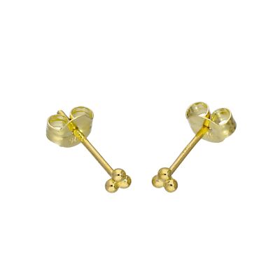 Kleine Ohrstecker 9 kt Gold drei Kreise Formen Kirschen Kugeln Kugeln