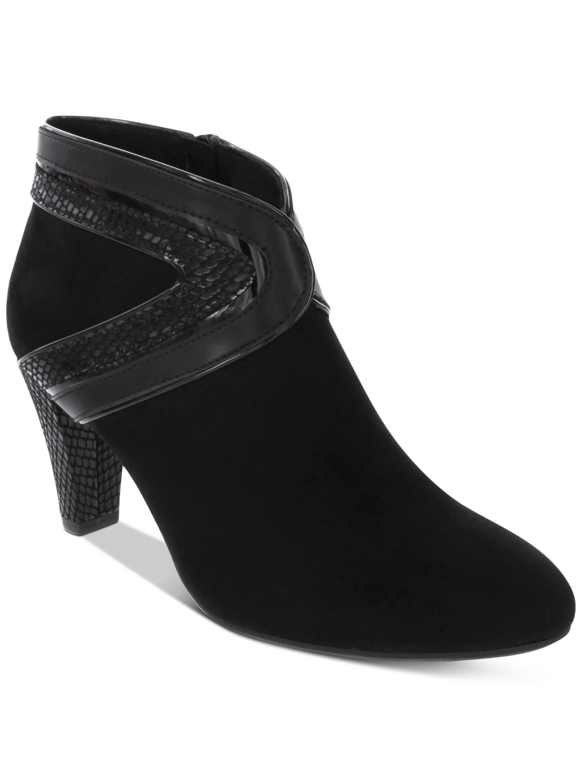 KAREN SCOTT Womens Black Snake Multi-Media Padded Wendaa Almond Toe Booties 5 M