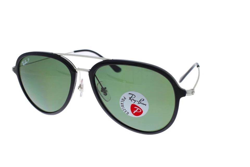 Ray-Ban Pilote Noir Argent / Vert Classic G-15 Polarisé Rb4298 601/9a 57 - Photo 1/1
