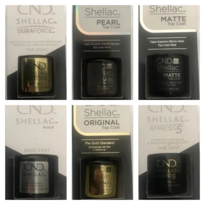 CND Shellac Nail Polish Top Coat Base Coat DURAFORCE Xpress5 7.3ML, 12.5 & 15ML