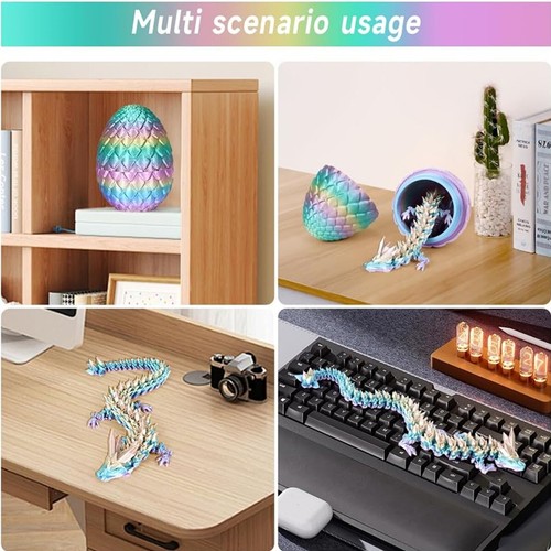 3D Printed Dragon Eggs with Dragon Inside,Articulated Dragon Gifts,Fidget Toys - Zdjęcie 10 z 28