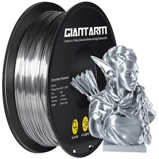 Silk Metallic Silver PLA 3D Printer Filament 1Kg Spool, 1.75Mm Dimensional Ac...