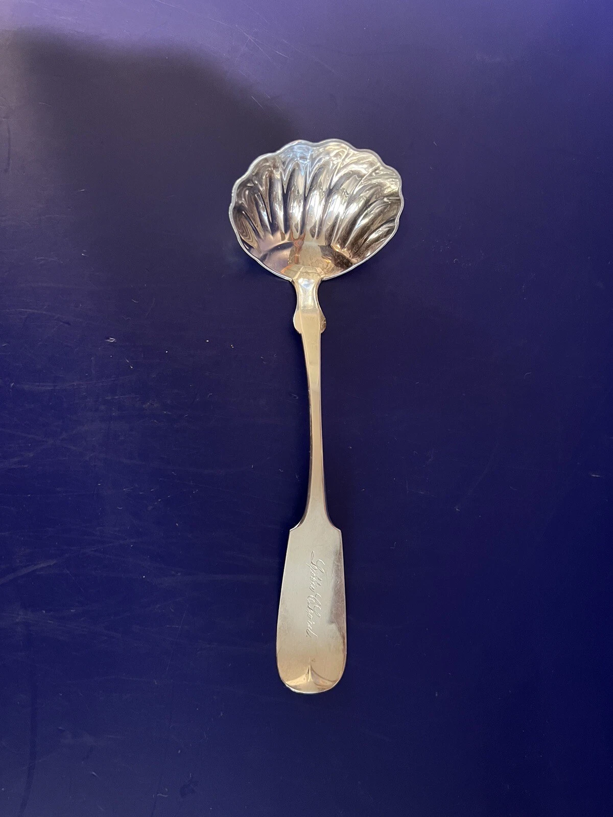 American Coin Silver Sauce Ladle, L L Mason, Jamestown NY