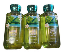 Bath  Body Works LOT 3 Tahiti Island Dream Body Wash Shower Gel 10 oz Coconut