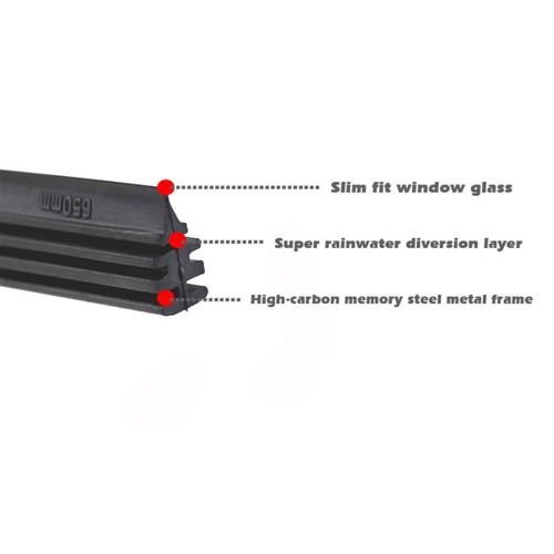 1x 26" 6mm Cut to Size Universal Van Car Replacement Rubber Wiper Blade Refill - Picture 3 of 12