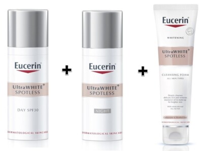 Eucerin Ultrawhite Spotless Anti Pigment Day Night Cream Cleanser & Fast Ship