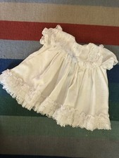 Vintage Martha s Miniatures Dress White Eyelet Bow 6 Months With Ruffles