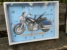 USA Elektra Glide Motorrad Blechhuhr Wanduhr Uhr Clock Oldtimer Sale !!