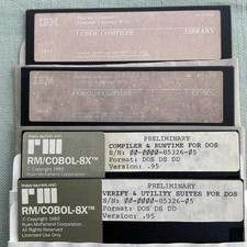 Vintage PC Computer IBM Cobol Compiler V1.00 1982 RM/Cobol-8X DOS Runtime V .95