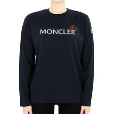 Moncler Kids Lettering Logo Printed Long Sleeve (Navy) 8D00004 89AFV 100807477