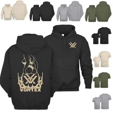 VortexOptics Hunting Graphic Hoodie – Stylish Antler & Vortex Logo Design